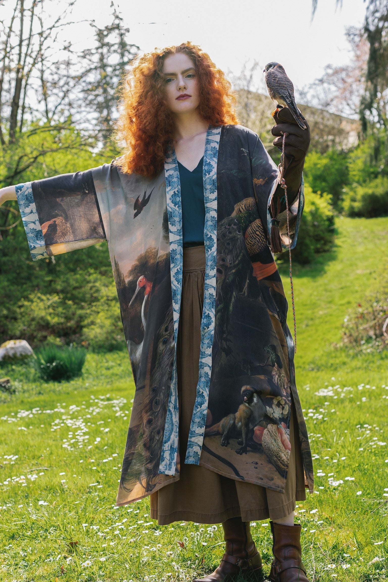 Market of Stars Love Grows Wild Opera Duster Kimono with Bees
