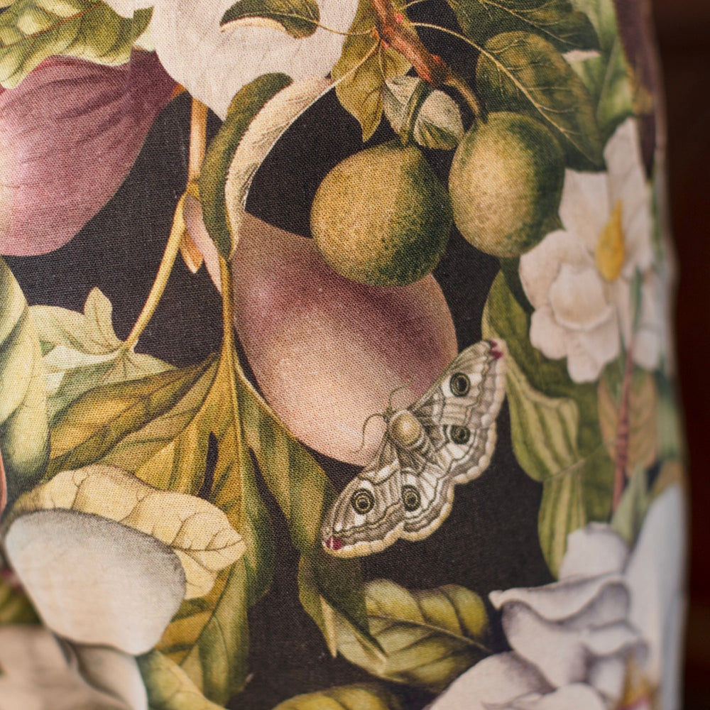 
                  
                    Model wearing Fleur De Lune Artist Pants with lantern-hem silhouette featuring antique magnolia lithographs, delicate moth etchings, and charming bumblebee trim - Market of Stars
                  
                