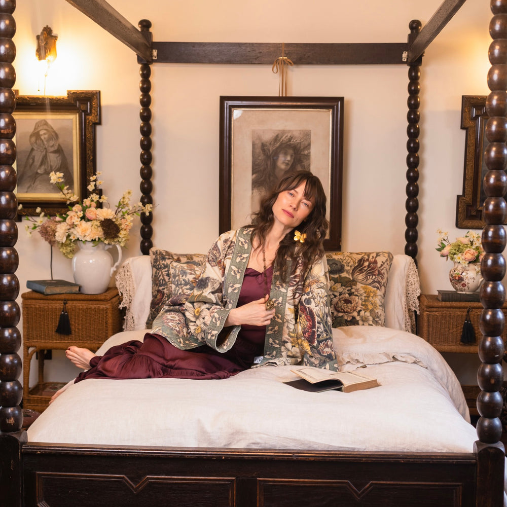 
                  
                    A soft cotton velvet cushion featuring lush 1700s botanical blooms - Market of Stars
                  
                