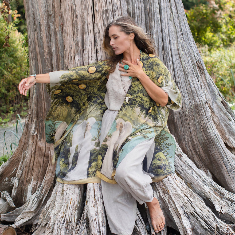 Model wearing Tree of Life Starduster celebrating growth renewal and timeless beauty – Market of Stars