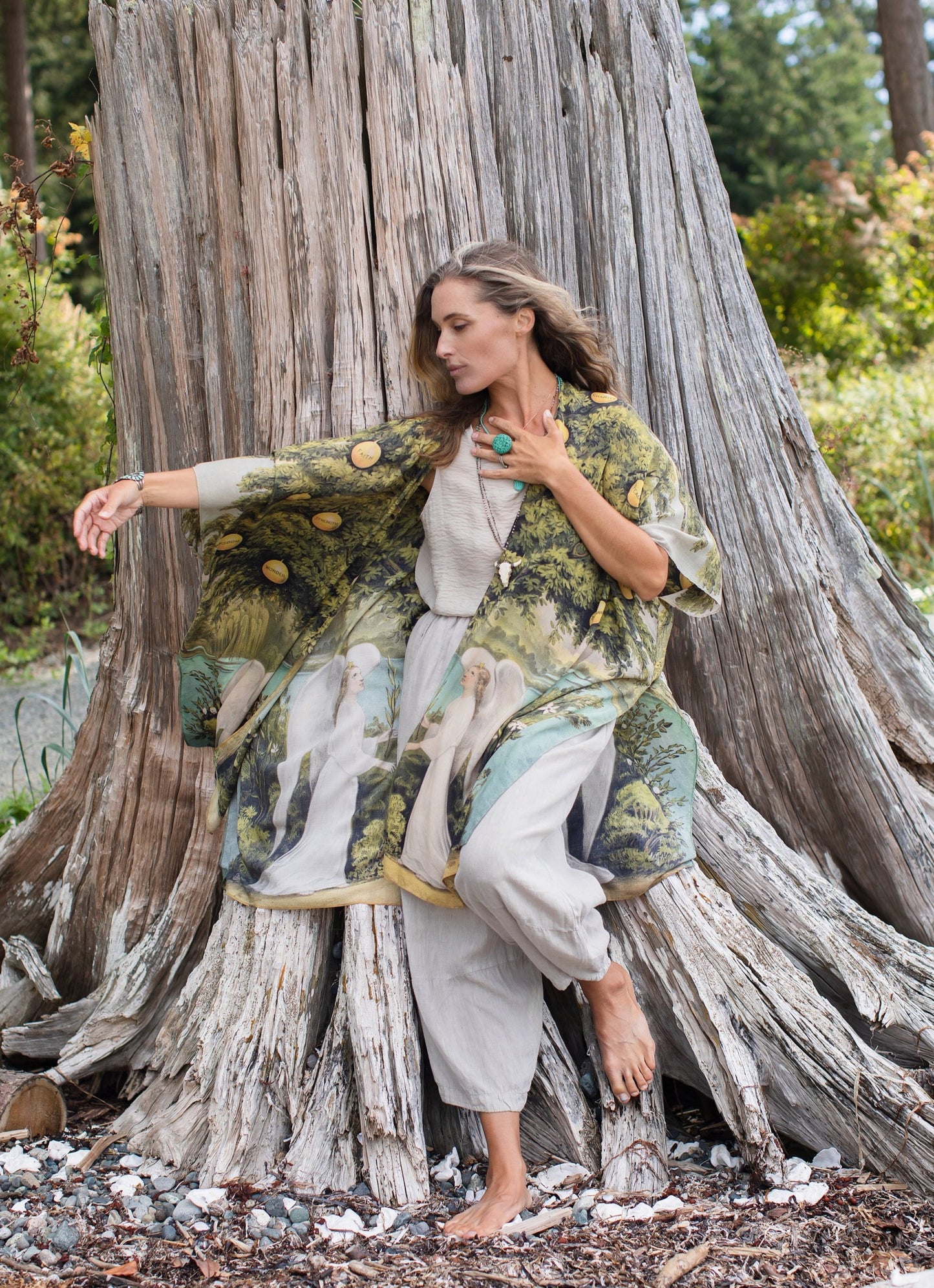 Model wearing Tree of Life Starduster celebrating growth renewal and timeless beauty – Market of Stars