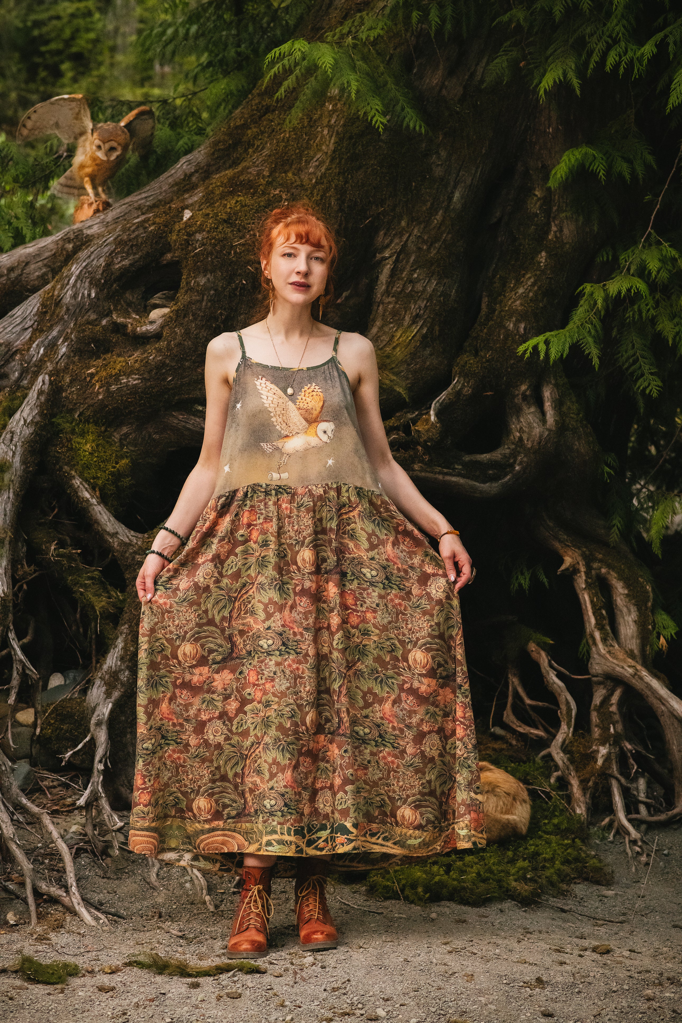 新品 DRESS HIPPY DH-BOSTON Y.CLEAR L.BROWN Woodland Wisdom Bohéme Slip Dress | Market of Stars