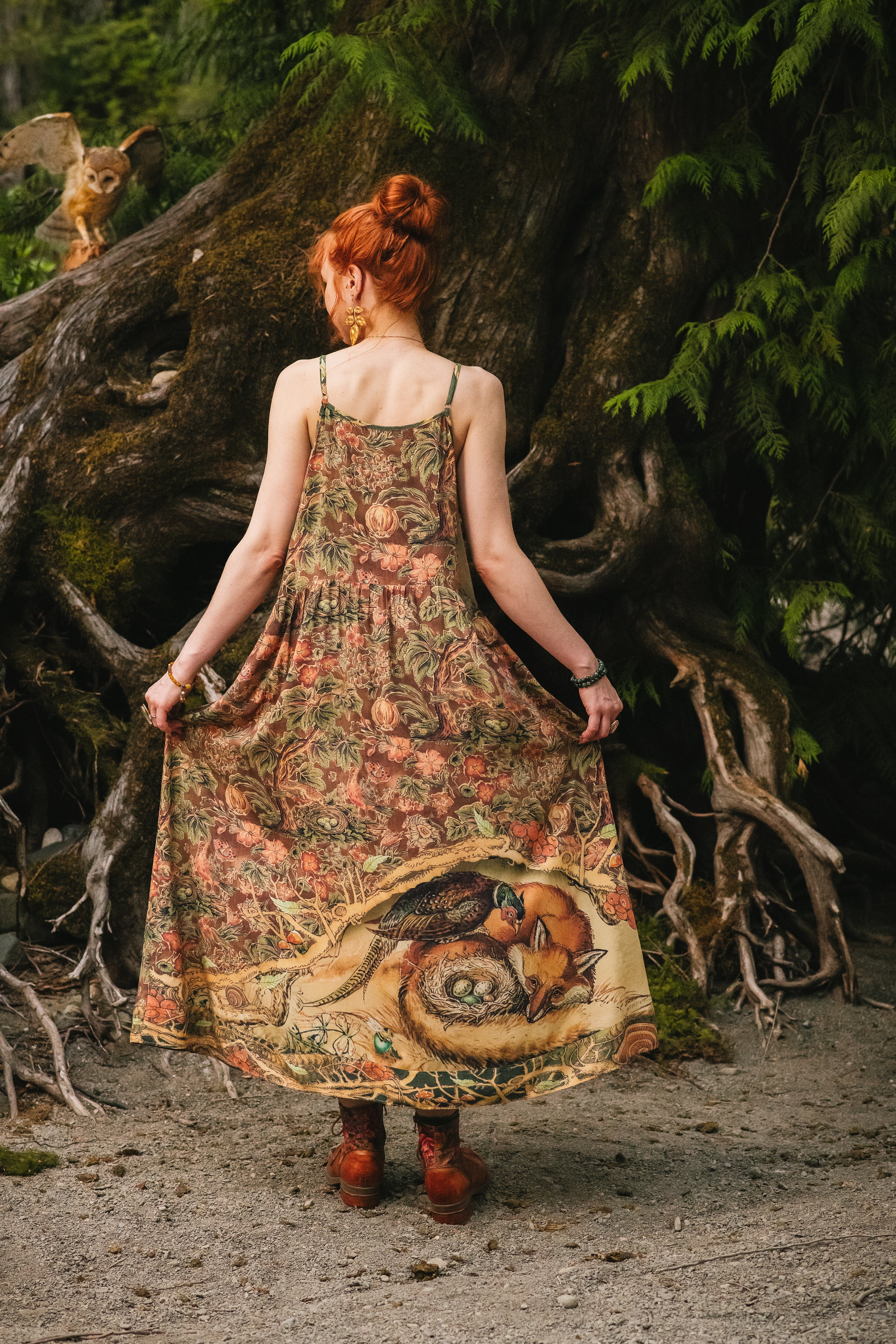 新品 DRESS HIPPY DH-BOSTON Y.CLEAR L.BROWN Woodland Wisdom Bohéme Slip Dress | Market of Stars
